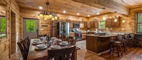 Dining area and kitchen