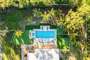 An Aerial view of the home.