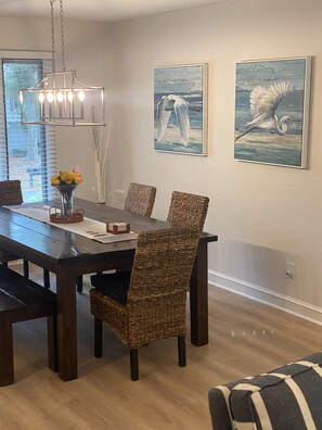 Dining table seats 8
