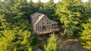 The lodge is nestled on a glacier-made boulder field!