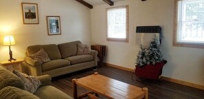 Upstairs Living Room with gas wall heater, hot to touch