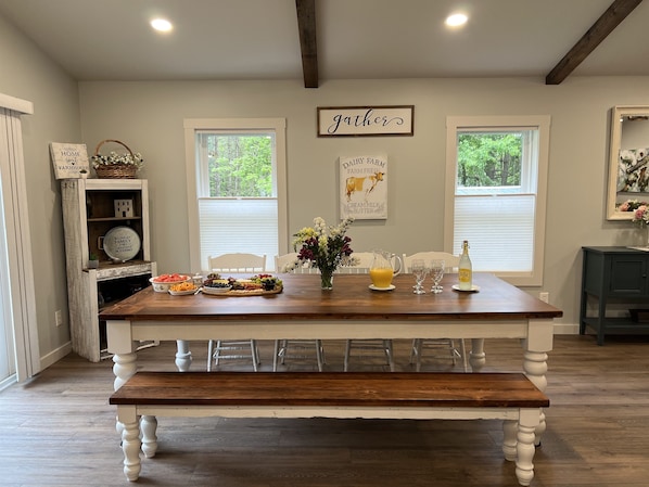 Handmade Farmhouse table in the Great Room