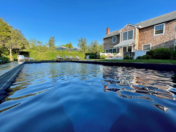 Salt water heated pool