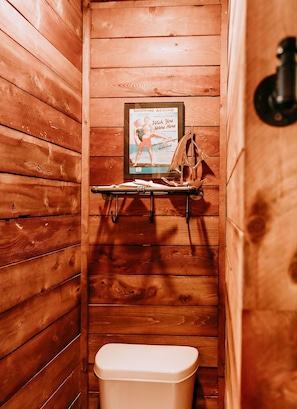 The bathroom is very private, keep your towels dry on the hooks