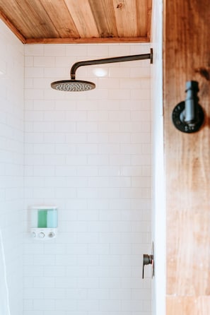 Relax in a hot rain shower