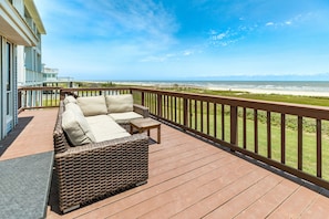 Soak up the sun and have great conversations on the comfortable deck furniture