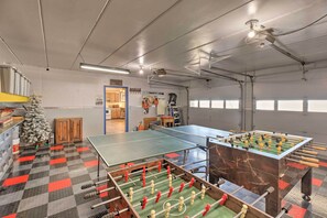 Game Room | Propane Fire Table | Basketball Goal