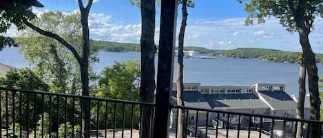 Condo deck and lake view 