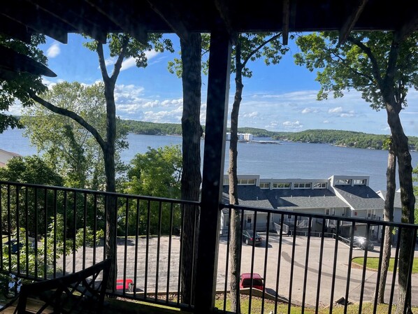 Condo deck and lake view 