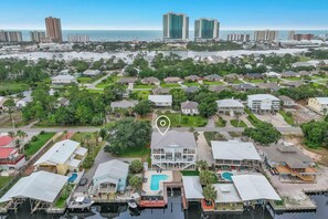 Aerial view of the house