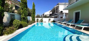 The pool area