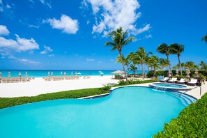 The resort's large beachfront pool features 2 heated spas on opposite ends.