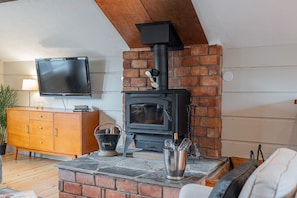 Enjoy a wood stove for cool nights
