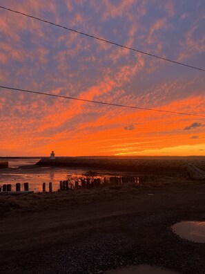 the sunset view from across the street 