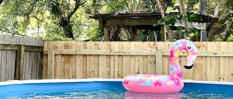 Our pool has a number of fun pool floats! 