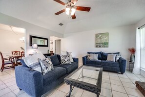 Cozy Family Room with Smart TV