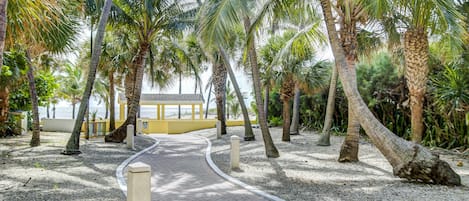 Gorgeous private, gated neighborhood beach entrance.