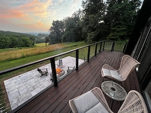 deck overlooking the valley below