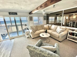 Amazing oceanfront views in your open concept living room 