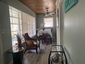View of hallway, dining area of main house. View Bedroom #3 and kitchen entry