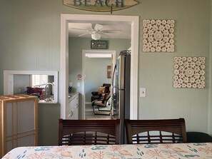 View of main house kitchen and living room