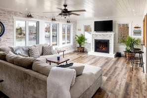 Cozy living room with gas fireplace
