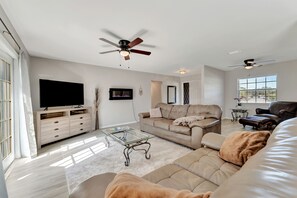Living room with new smart TV