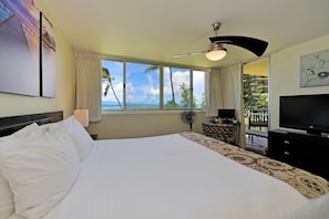 Direct Oceanfront Bedroom, some condos bedrooms  are on the garden view side