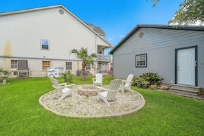 Enjoy s'mores & laughter by the crackling fire pit