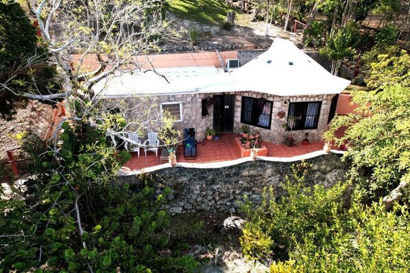 Ariel view of your private lake front Cabana.  Private entrance to the water
