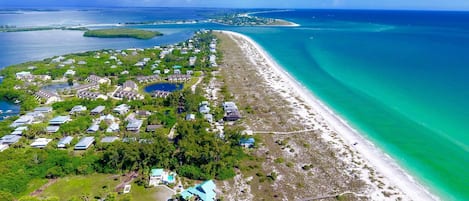 Placida Beach condos with the green roofs