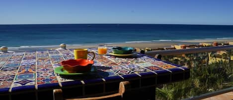 The best dining view is right from the balcony! 
8457284214 ParadiseInPenasco.com