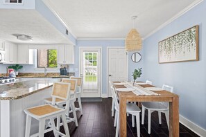 Newly furnished Dining Area & Eat In Kitchen