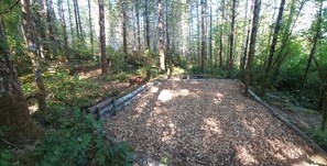 This is the Shire camping spot, nearly 15'x14' plus a fire pit area.