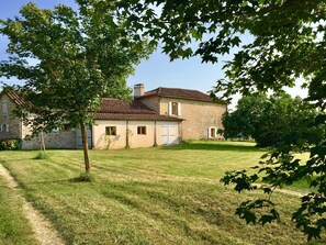 Rear of property and orchard - Drive way round to front of house