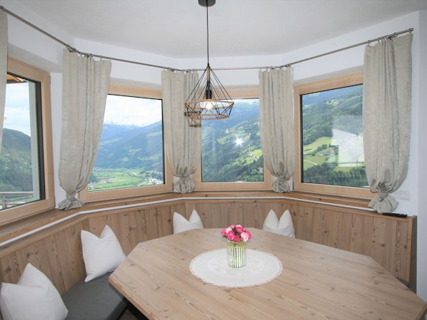 Table, Furniture, Window, Property, Building, Flower, Azure, Wood, Interior Design, Shade