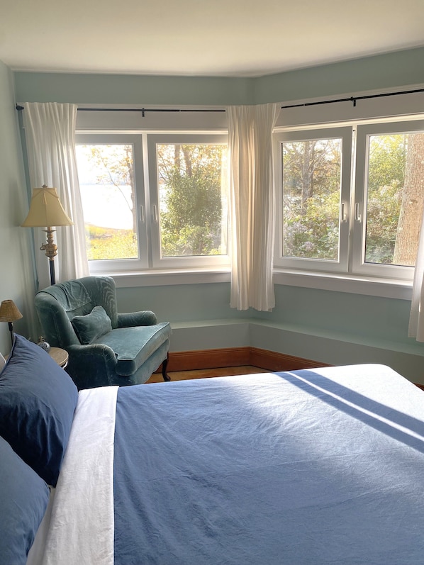 Bedroom with water view