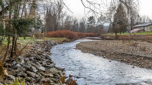 River at the bottom of the garden/lawn