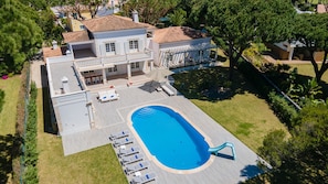 Pool area from above