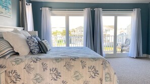 3rd-floor master bedroom double slider doors