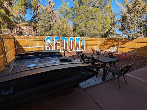 Brand New hot tub in a private backyard setting