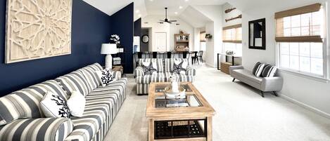 Cathedral ceiling throughout. Modern and classic beach home. 