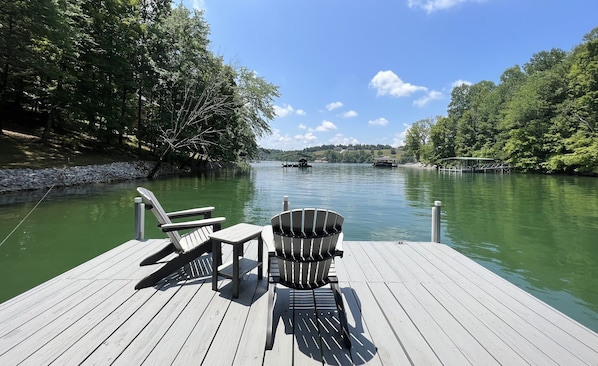 This is our newly painted dock! So peaceful and quiet!