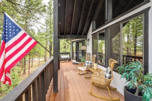 Wraparound Deck | Rockers | Wooded Views