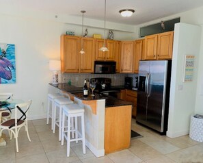 Fully stocked kitchen
