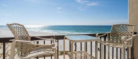 Sit out on your balcony watching the views of sunrise or sunset off of Panama City Beach while drinking a cup of your favorite coffee or tea!
