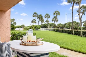 Serene outdoor patio perfect for enjoying morning coffee or evening drinks