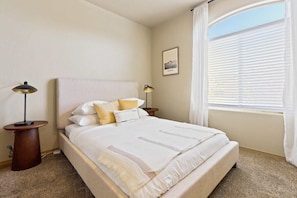 Comfortable, plushy queen mattress will have you sleeping on clouds.