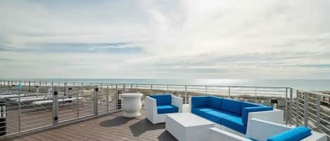 Beach club -Pool deck seating or walk downstairs to the white sand beach of Gulf