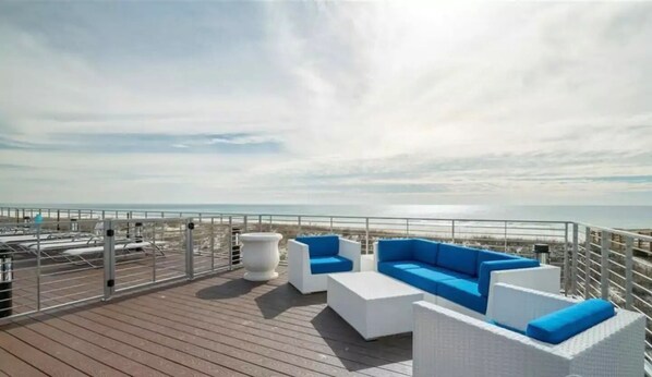 Beach club -Pool deck seating or walk downstairs to the white sand beach of Gulf